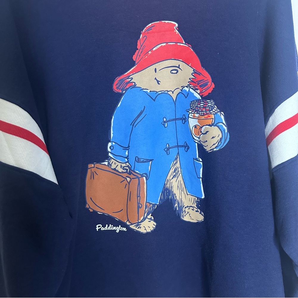 Paddington Women's Oversized Paddington Bear Graphic Sweatshirt Blue Sz XXL NWT - Picture 4 of 9